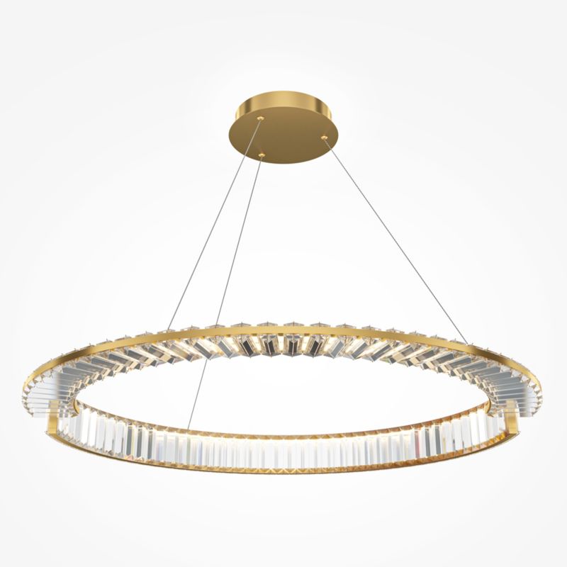 Lampa wisząca kryształowy ring Maytoni KRONE mosiężno-przezroczysta LED 45W  3000K 2925lm IP20 - 1 szt.