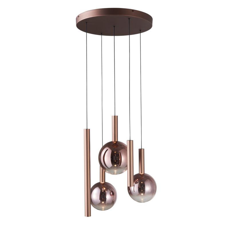Lampa wisząca kule i sticki Italux Camino miedziana LED 30W  3000K 2136lm IP20 - 1 szt.