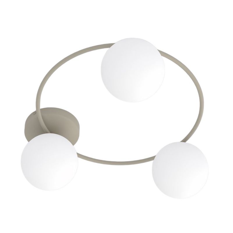 Lampa wisząca kule na ringu Emibig SOPRA beżowo-biała 3xE14x10W IP20 wym:20x47x47cm - 1 szt.