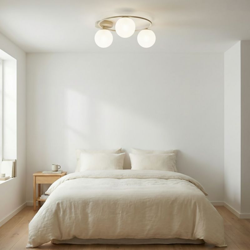 Lampa wisząca kule na ringu Emibig SOPRA beżowo-biała 3xE14x10W IP20 wym:20x47x47cm - 1 szt.