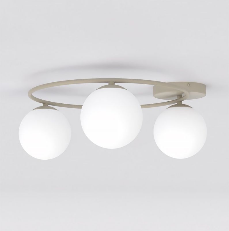Lampa wisząca kule na ringu Emibig SOPRA beżowo-biała 3xE14x10W IP20 wym:20x47x47cm - 1 szt.