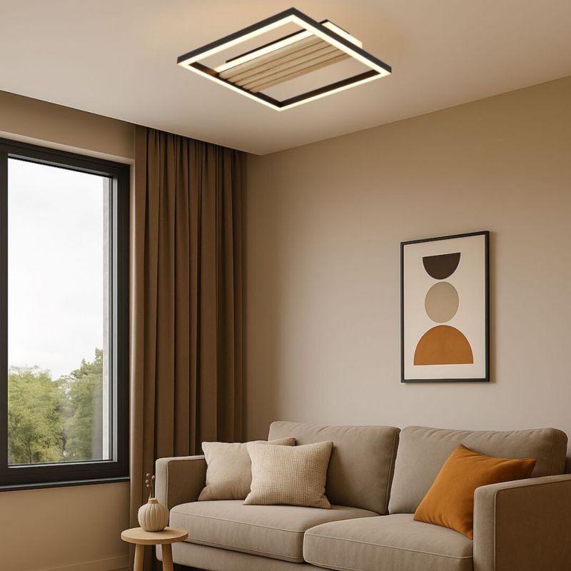 Lampa wisząca kwadratowa Rabalux Noxelle czarna LED 30W 3000/4500/6000KK 1800lm IP20 wym:4,5x41,5x41,5cm - 1 szt.