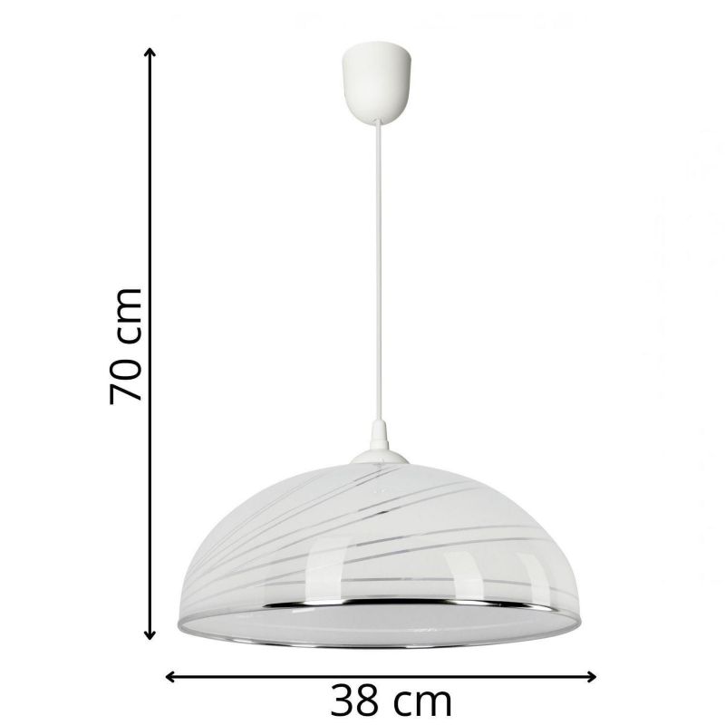 Lampa wisząca Lampex Simi biała wym: 70 x 38 cm 1xE27 x   1 szt.