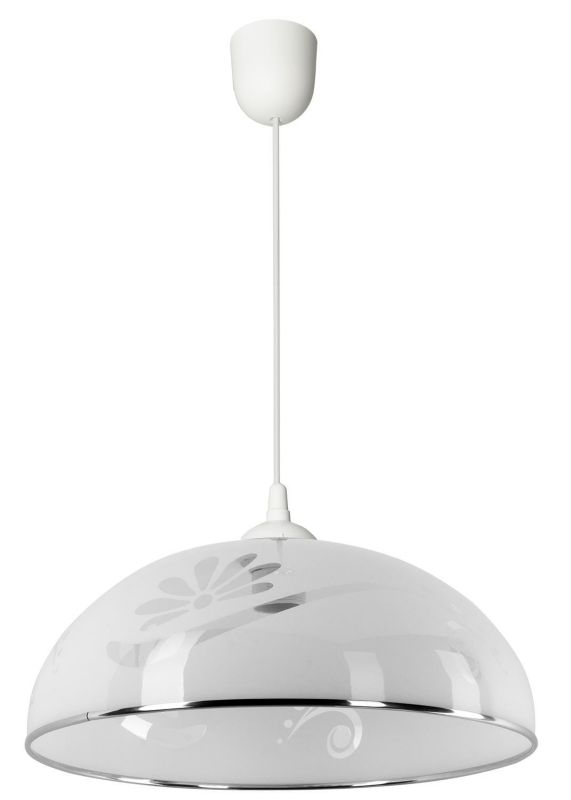 Lampa wisząca Lampex Simi biała z wzorem wym: 70 x 38 cm 1xE27 x  1 szt.