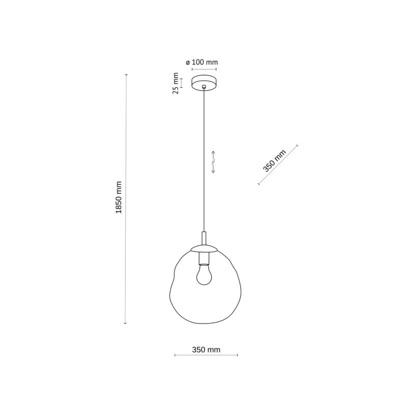 Lampa wisząca Lava L brązowa 1x e27 klosze nieregularne -1szt.