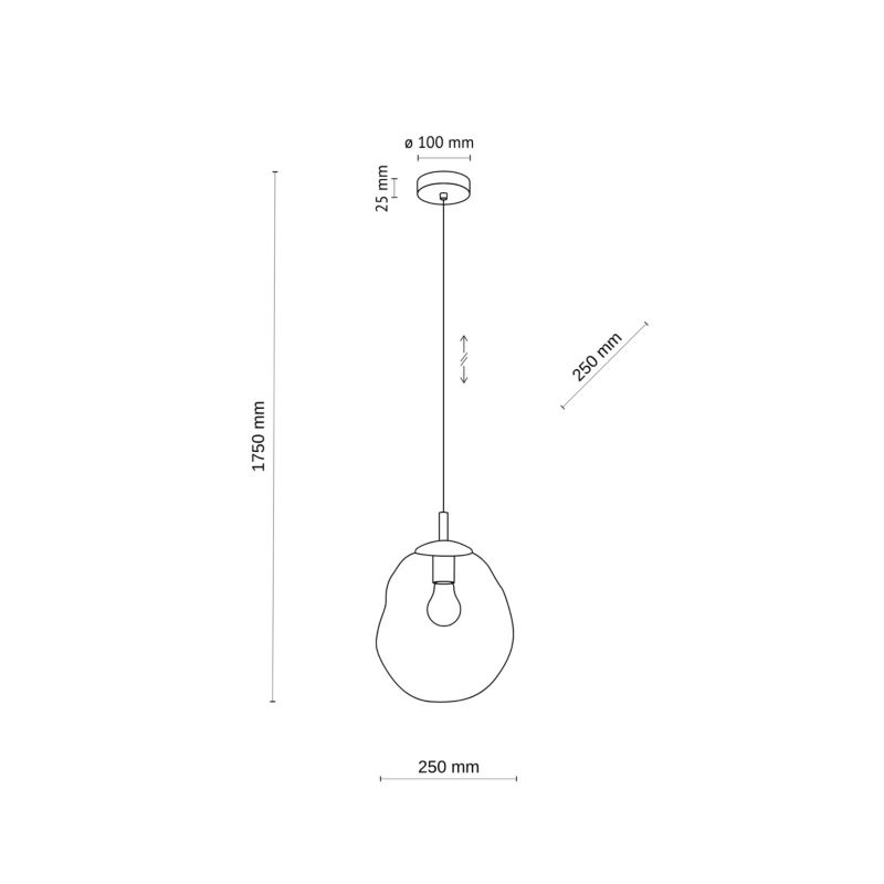 Lampa wisząca Lava M brązowa 1x e27 klosze nieregularne -1szt.