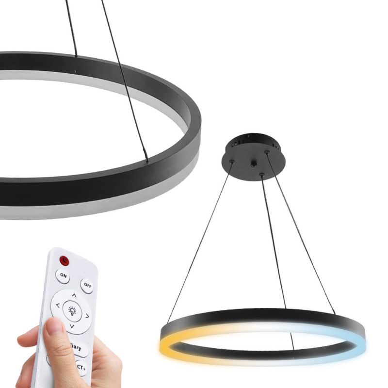 Lampa wisząca LED HOROZ 35W 2450lm 3CCT IP20 czarna z pilotem ściemnialna HARVEY  1szt.
