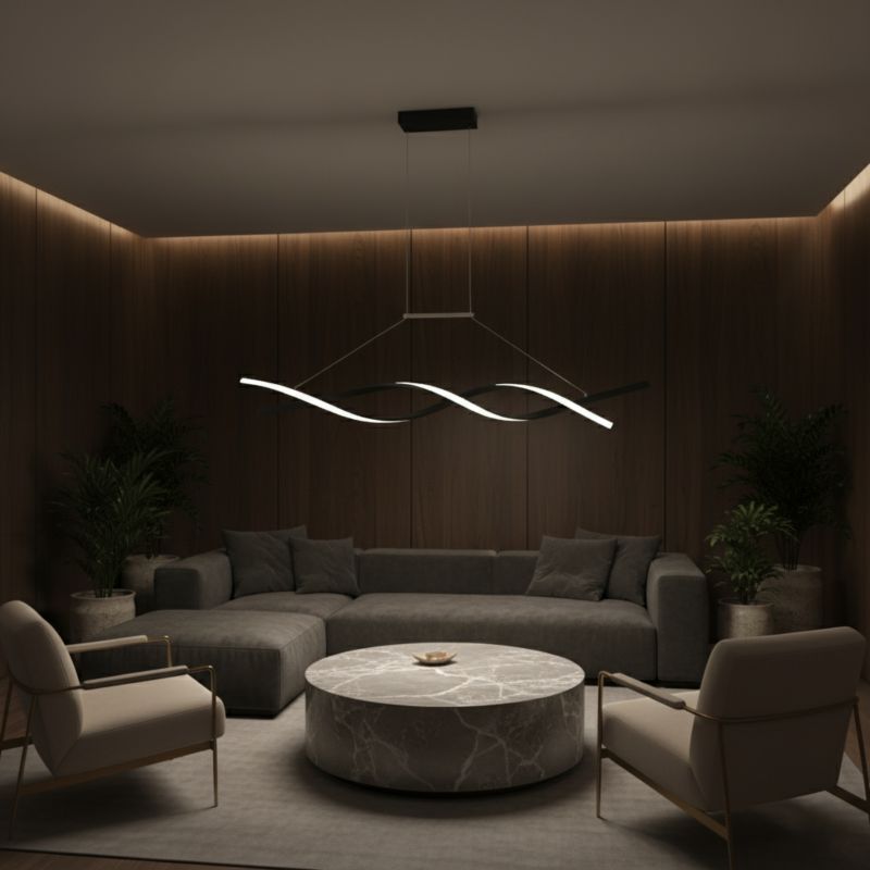 Lampa wisząca LED MasterLED Kono 33W 100x120cm 4000K sufitowa wewnętrzna czarna 1 szt.