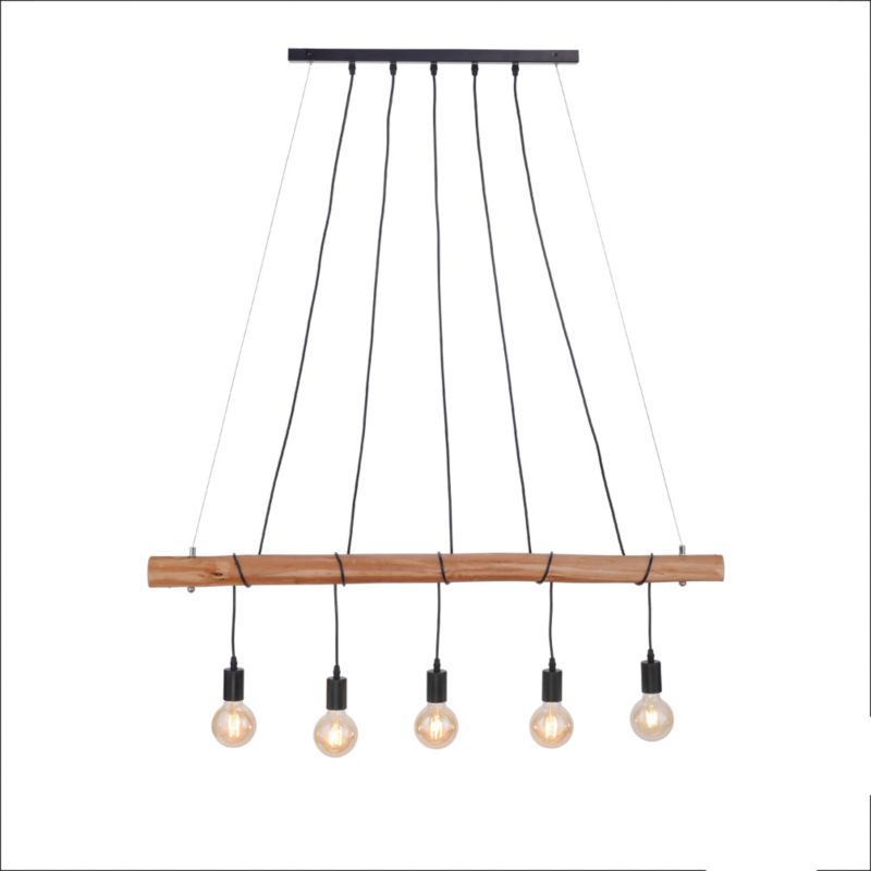 Lampa wisząca Leuchten Direkt DAMIAN czarna 5xE27x60W wym:120x120x8cm IP20 -1 szt.