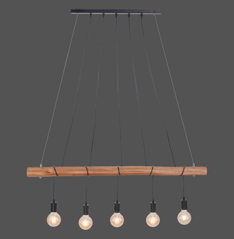 Lampa wisząca Leuchten Direkt DAMIAN czarna 5xE27x60W wym:120x120x8cm IP20 -1 szt.