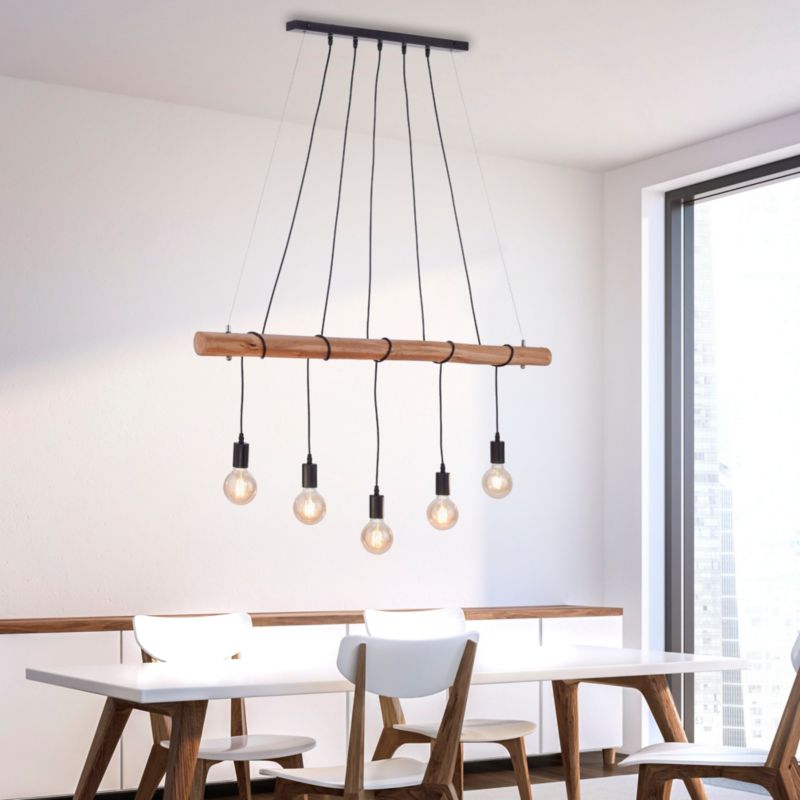 Lampa wisząca Leuchten Direkt DAMIAN czarna 5xE27x60W wym:120x120x8cm IP20 -1 szt.