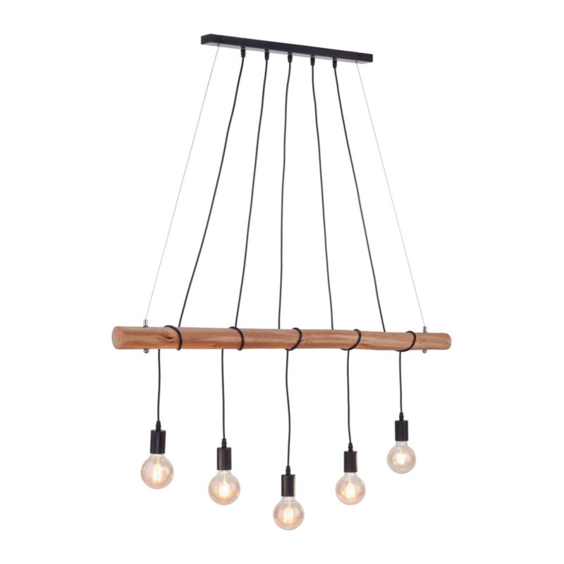 Lampa wisząca Leuchten Direkt DAMIAN czarna 5xE27x60W wym:120x120x8cm IP20 -1 szt.