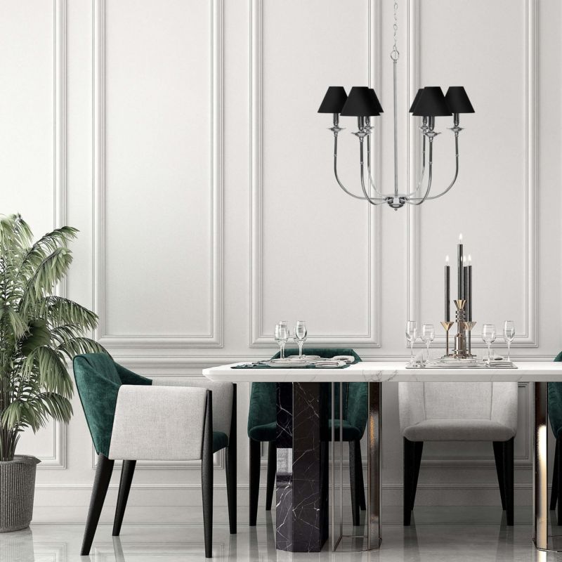 Lampa wisząca Light Prestige Glamour srebrno - czarna 6 x E14 1 szt.