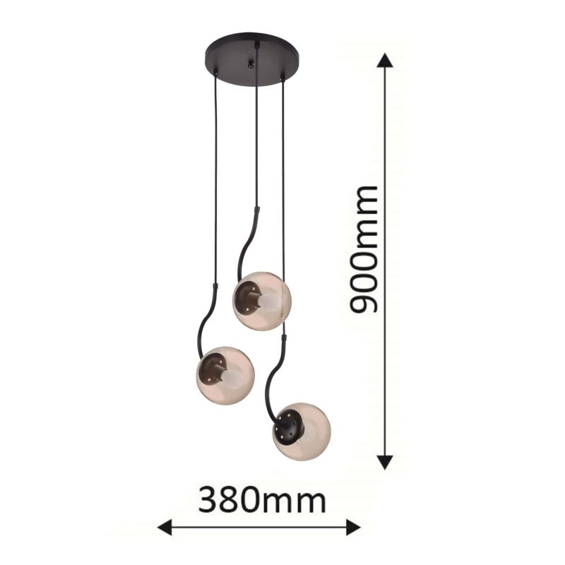 Lampa wisząca Light Prestige Hook czarna 3 x E27 1 szt.
