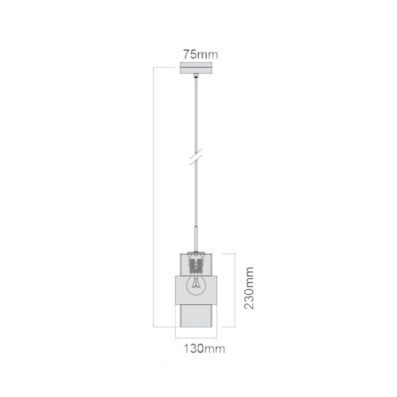 Lampa wisząca Light Prestige Miele 5138 złoto-dymny szerokość 13 cm 1xE27 x 40W 1 szt.