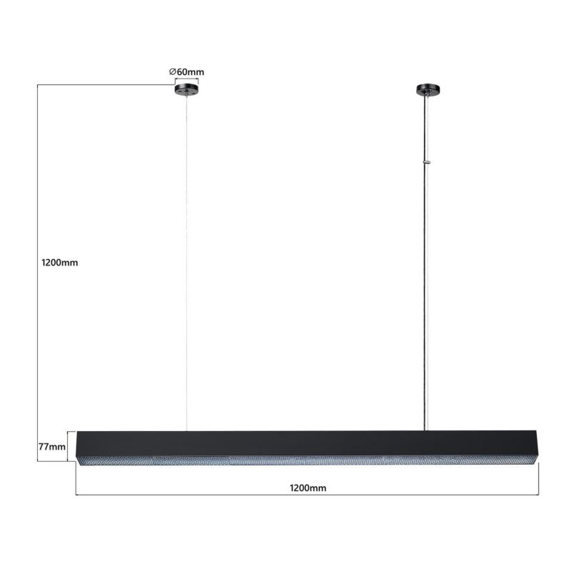 Lampa wisząca Light Prestige MIRA czarna 1 x LED 45W  5711lm wym:120x120x5,2cm IP20 -1 szt.