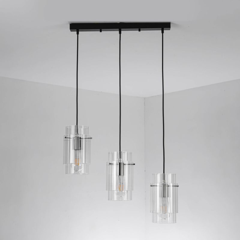 Lampa wisząca Light Prestige Savana 6012 czarno-transparentna