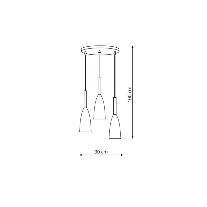 Lampa wisząca Light Prestige Solin 3 czarna 3 x E27 1 szt.