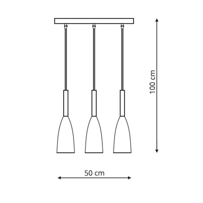 Lampa wisząca Light Prestige Solin 8862 czarna szerokość 50 cm 3xE27 x 60W 1 szt.
