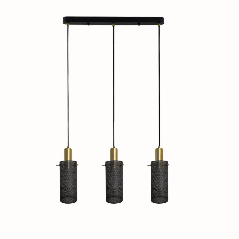 Lampa wisząca Light Prestige Tirana 7934 czarno-złota szerokość 50 cm 3xE27 x 40W 1 szt.
