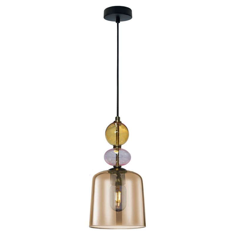 Lampa wisząca Light Prestige TROPEA bursztynowa 1xE27x15W wym:110x16x16cm IP20 -1 szt.