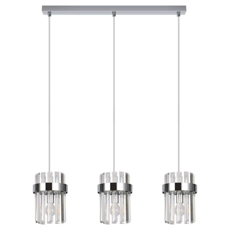Lampa wisząca Light Prestige VETRO chromowana 3xE14x10W wym:150x60x14cm IP20 -1 szt.