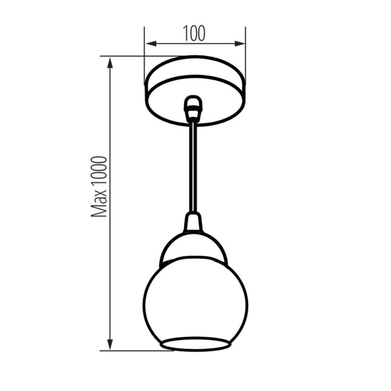 Lampa wisząca LightLogic LL AUNTIL 1xE27 PL 66504 klosz szklany regulacja do LED 1 szt.