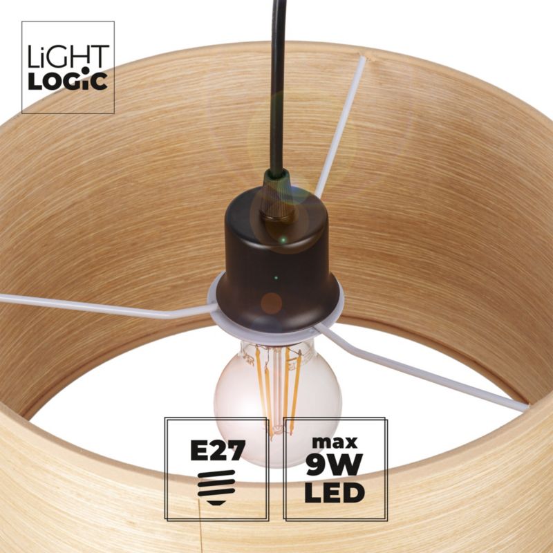 Lampa wisząca LightLogic LL DORU C 1xE27 66176 okrągła klosz 30 cm do jadalni do LED 1 szt.
