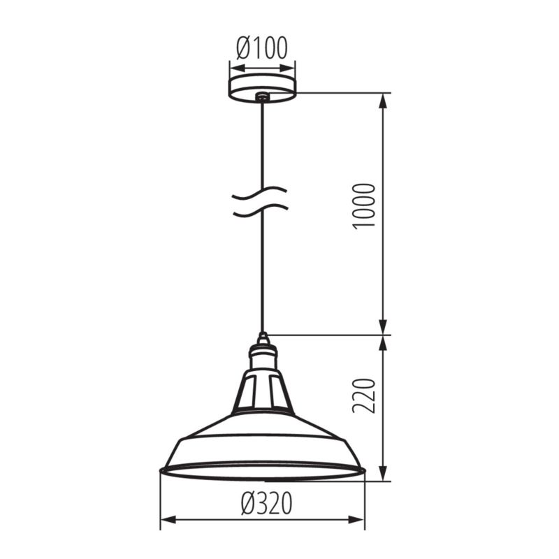 Lampa wisząca LightLogic LL NUKU E27 B 66144 czarna zwis regulacja wysokości do LED  1 szt.