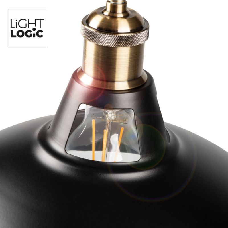 Lampa wisząca LightLogic LL NUKU E27 B 66144 czarna zwis regulacja wysokości do LED  1 szt.