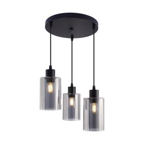Lampa wisząca LightLogic LL TAMLAC 3xE27 PL 66506 czarna do LED szkło dymione 10W 1 szt.