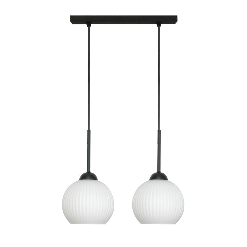 Lampa wisząca listwa EDYLIT 2xE27 białe kule loft industrialna nad stół FIONA 14-988 1 szt.