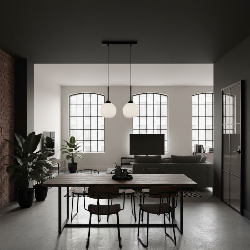 Lampa wisząca listwa EDYLIT 2xE27 białe kule loft industrialna nad stół FIONA 14-988 1 szt.