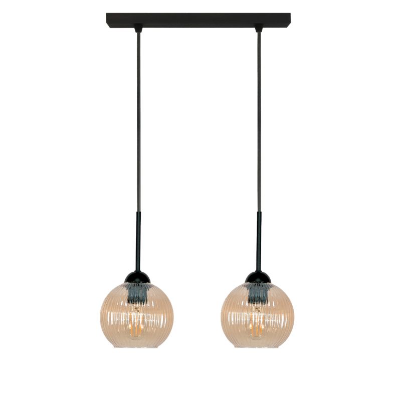 Lampa wisząca listwa EDYLIT 2xE27 bursztynowe klosze do kuchni PION 15-038  1 szt.