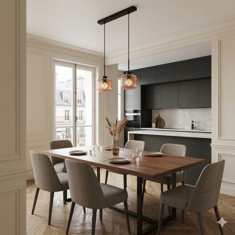 Lampa wisząca listwa EDYLIT 2xE27 bursztynowe klosze loft industrialna nad stół BEKA AMBER 15-018 1 szt.