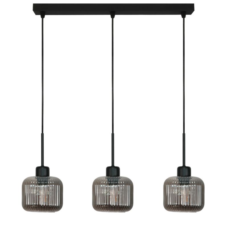 Lampa wisząca listwa EDYLIT 3xE27 grafitowe klosze loft industrialna nad stół BEKA GREY 15-004 1 szt.