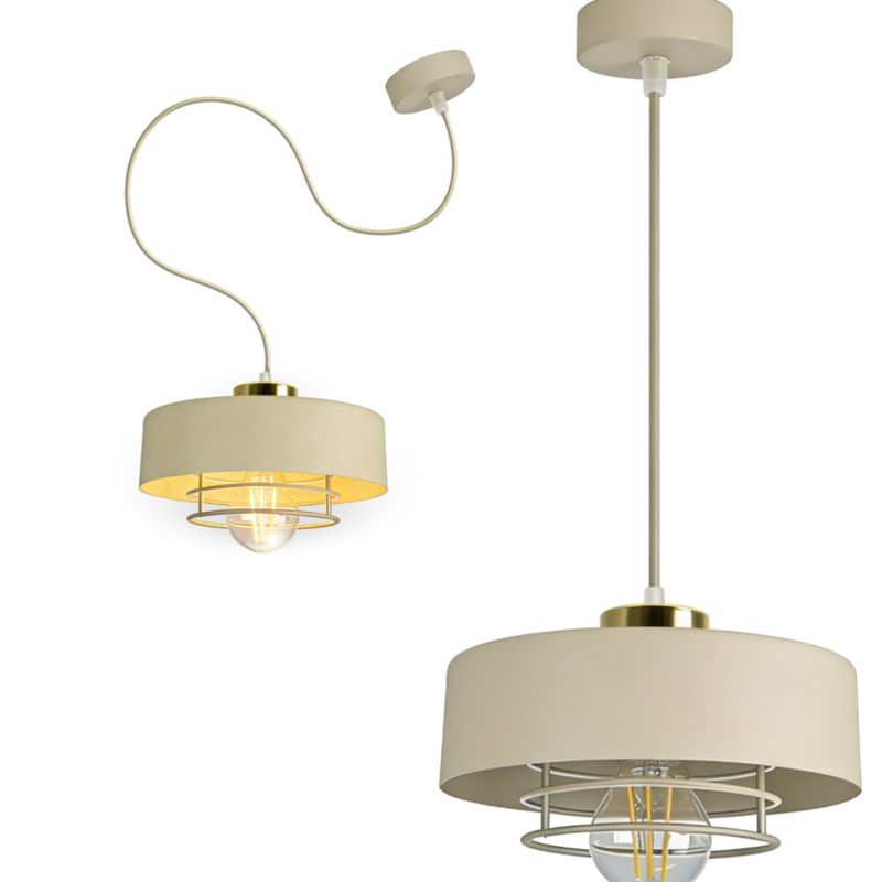 Lampa wisząca  LL FAVON BE E27 PL LIGHTLOGIC 66891 sufitowa beżowa złota 1 szt.