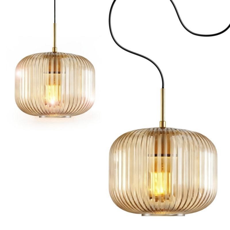 Lampa wisząca LL NYTHERA AM E27 PL LIGHTLOGIC 66860 bursztynowy szklany klosz 1szt.