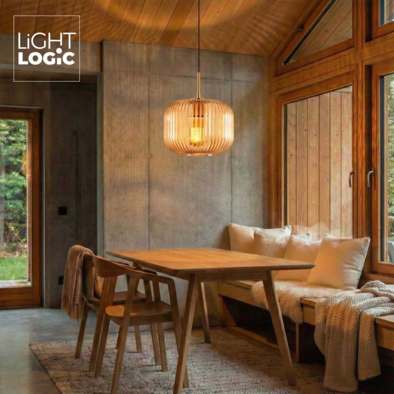 Lampa wisząca LL NYTHERA AM E27 PL LIGHTLOGIC 66860 bursztynowy szklany klosz 1szt.