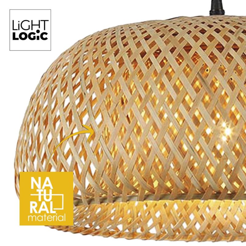 Lampa wisząca LL WERNIC LAMP01 E27 66647 LightLogic boho lekka ciepły brąz klosz 1 szt.