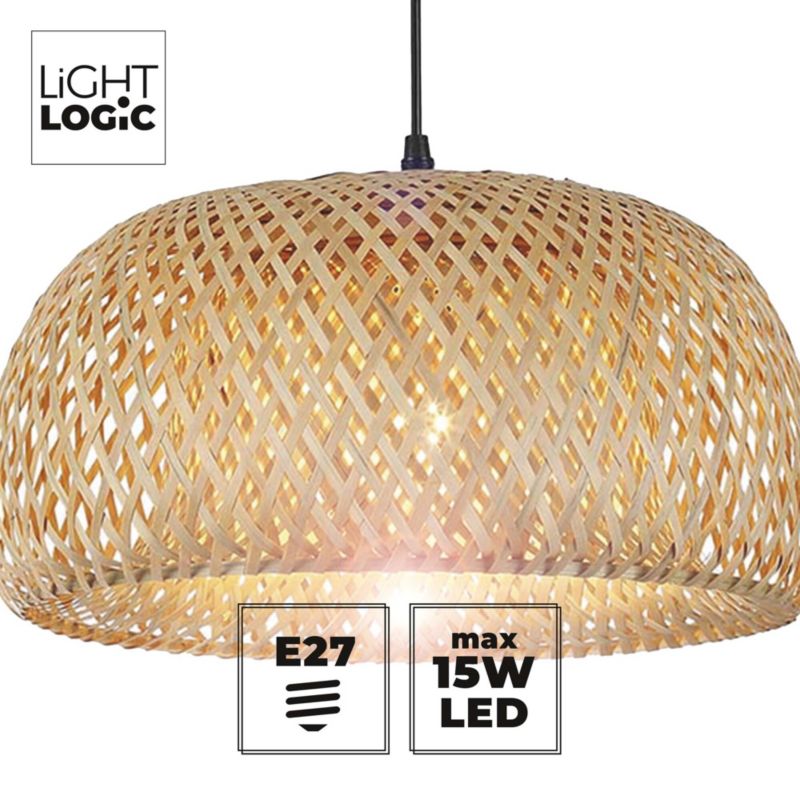 Lampa wisząca LL WERNIC LAMP01 E27 66647 LightLogic boho lekka ciepły brąz klosz 1 szt.