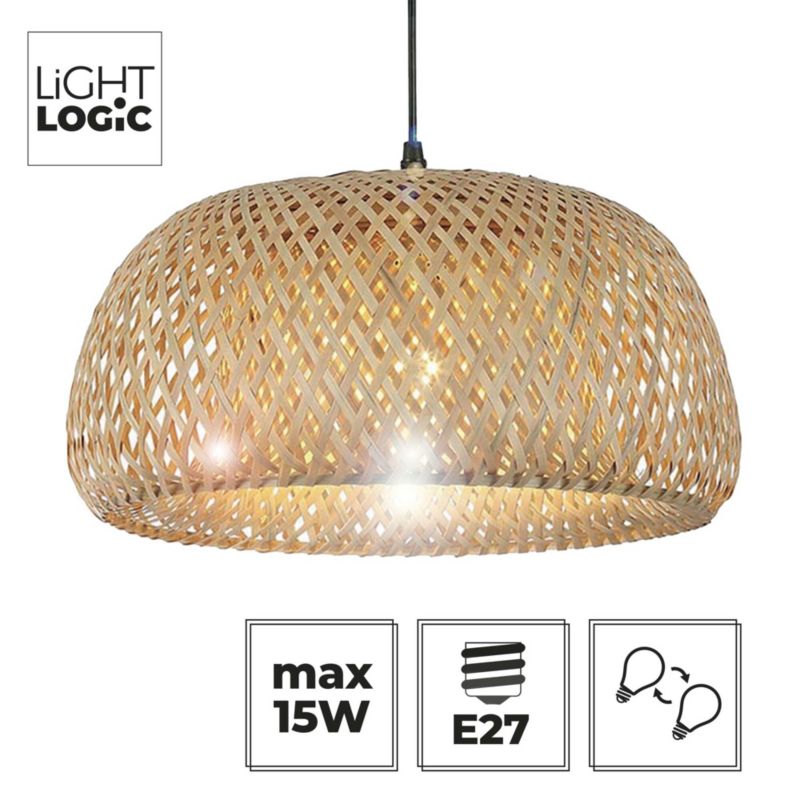 Lampa wisząca LL WERNIC LAMP01 E27 66647 LightLogic boho lekka ciepły brąz klosz 1 szt.
