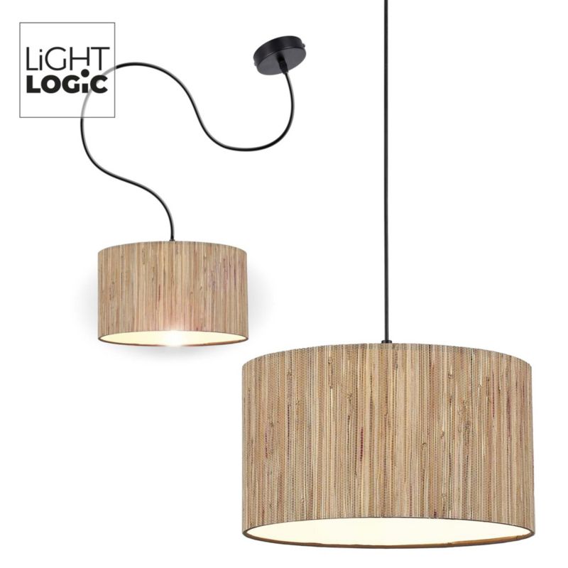 Lampa wisząca LL WERNIC LAMP02 E27 66648 LightLogic boho lekka ciepły brąz klosz 1 szt.