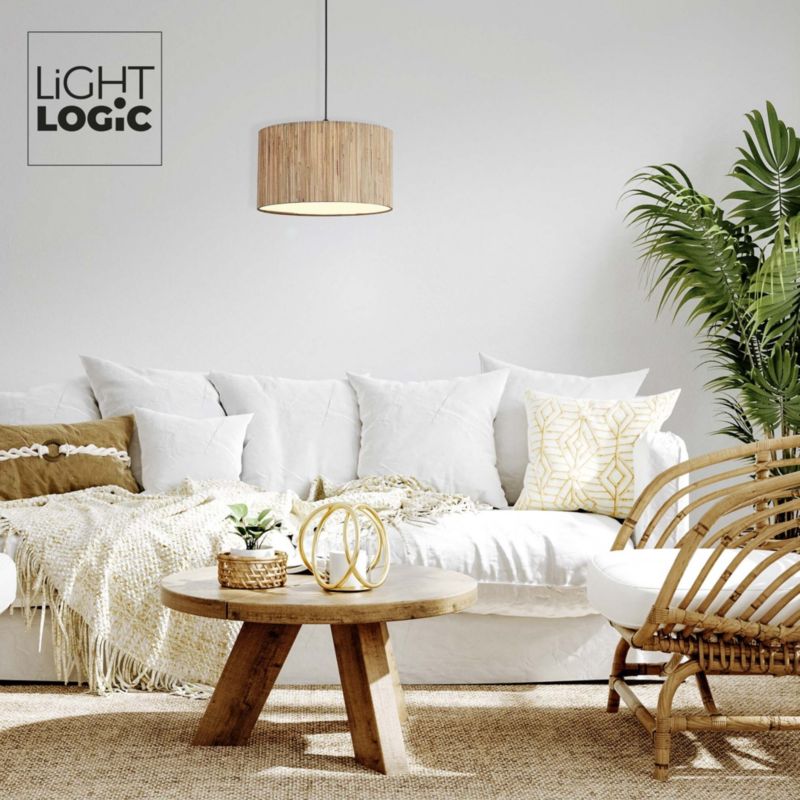 Lampa wisząca LL WERNIC LAMP02 E27 66648 LightLogic boho lekka ciepły brąz klosz 1 szt.