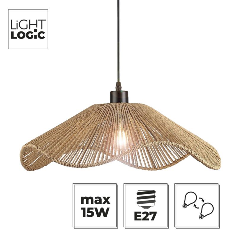 Lampa wisząca LL WERNIC LAMP03 E27 66649 LightLogic boho lekka ciepły brąz 1 szt.