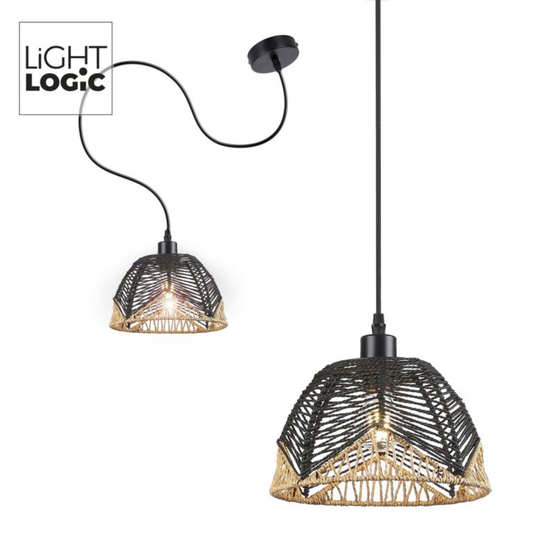 Lampa wisząca LL WERNIC LAMP04 E27 66650 LightLogic boho lekka ciepły brąz klosz 1 szt.