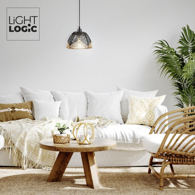 Lampa wisząca LL WERNIC LAMP04 E27 66650 LightLogic boho lekka ciepły brąz klosz 1 szt.