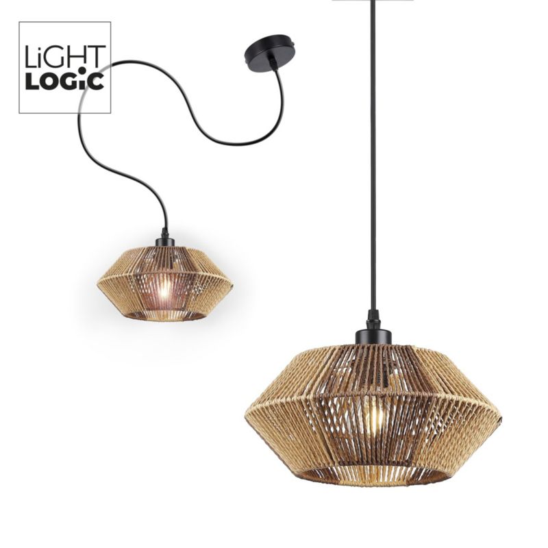 Lampa wisząca LL WERNIC LAMP05 E27 66651 LightLogic boho eko lekka ciepły brąz 1 szt.