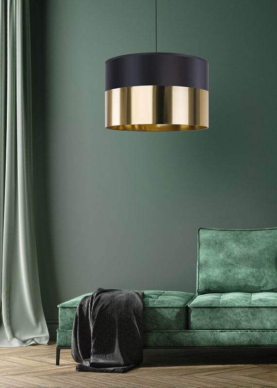 Lampa Wisząca LONDYN TK Lighting czarny złoty 1xE27 50x50 cm 1szt.