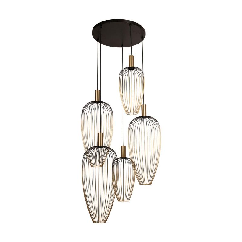 Lampa wisząca Lucide AURELIE złota 5xGU10x25W IP20 wym:150x64,5x64,5cm - 1 szt.